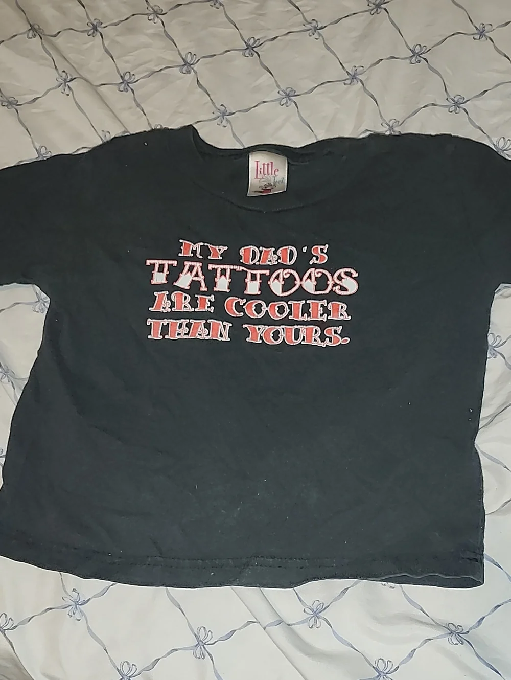 Kids' Black Short-Sleeve Graphic Tee - 'My Dad's Tattoos Are Cooler'